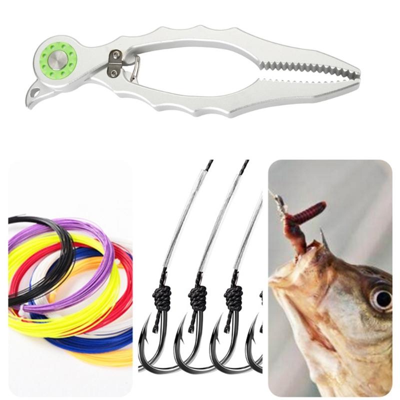 Fish Plier Multifunction Fish Gripper Aluminum Fishing Line Cutter with Safety Lock for Anglers Fishing Tackle
