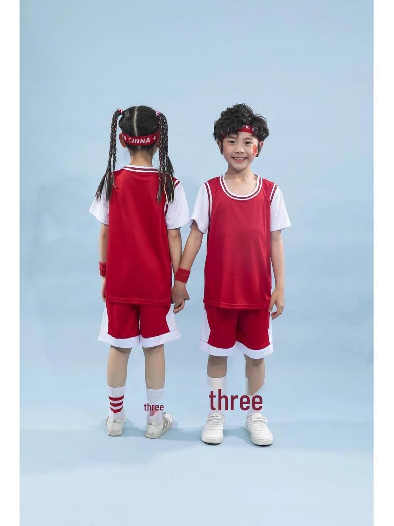 Two-Piece Girls' Basketball and Jump Rope Sports Uniform Set