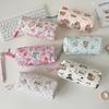 Capybara Dog Flower Print Cartoon Animals Stationery Bag Cloth Pencil Pouch  Stationery Holder