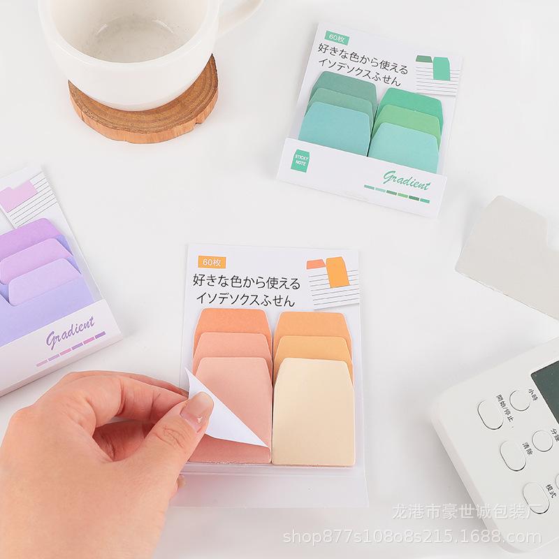 60 Sheets Aesthetic Gradient Index Tabs Colorful Sticky Notes for Planner Journaling Page Markers Office School Supplies
