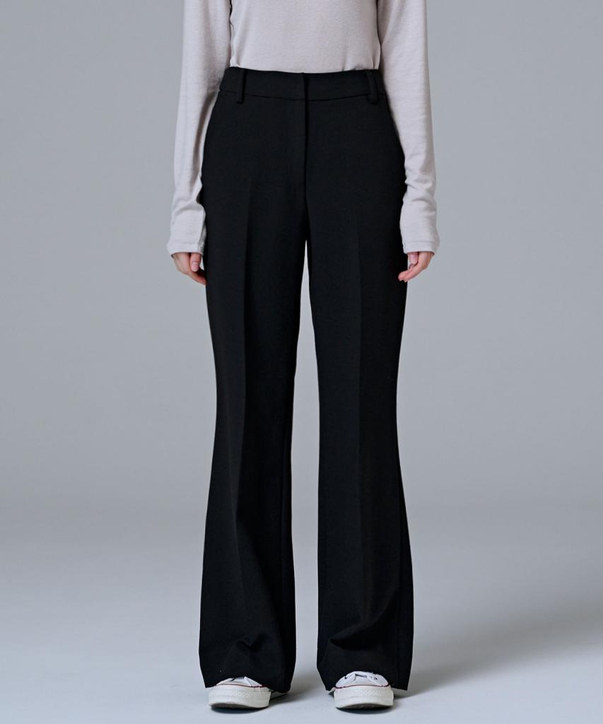 MALOUPE 2164 Stretch Flare Pants (Black)