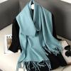 Nytt 62 farger Vinterskjerf for kvinner Langt Varmt Kasjmirskjerf Hijab Ensfarget Dame Sjal Wrap Kvinnelig Pashmina Bandana Hodeskjerf