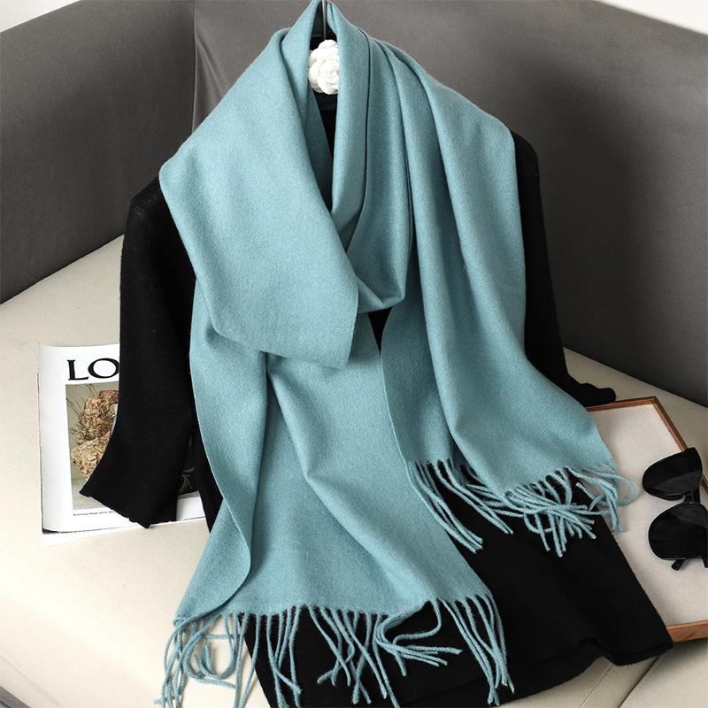 Nytt 62 farger Vinterskjerf for kvinner Langt Varmt Kasjmirskjerf Hijab Ensfarget Dame Sjal Wrap Kvinnelig Pashmina Bandana Hodeskjerf