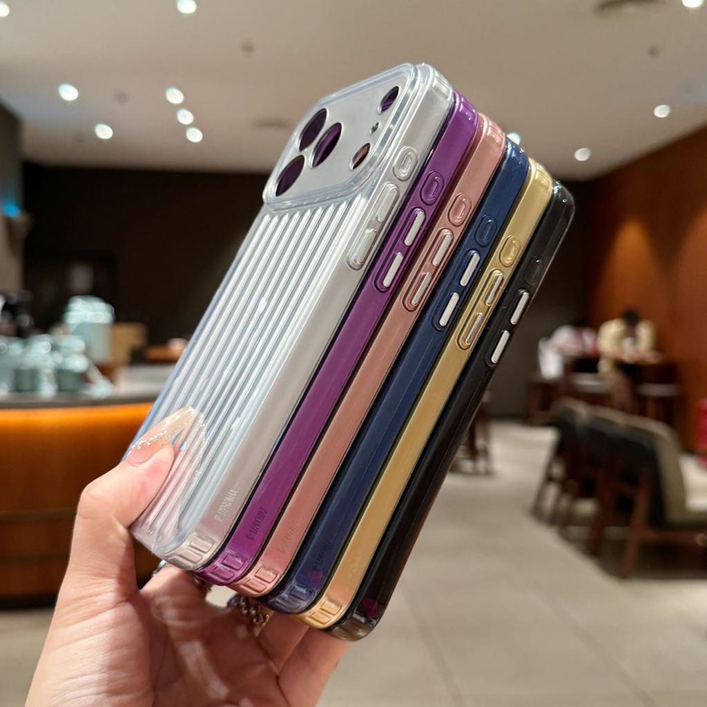 Fine Hole Vertical Pattern Light Column Shell for In for Apple 17PROMAX Trendy Girl Cute Simple Business Style Creative Mobile Phone Case