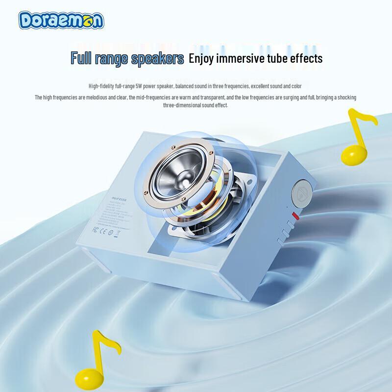 ROCK Doraemon Retro Record Player Mini Bluetooth Speaker CN Plug (adapter Included)