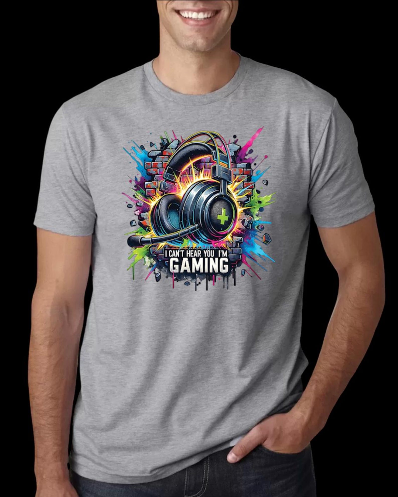 Funny Gaming T shirt | I’m Gaming Headset Graphic Tee L