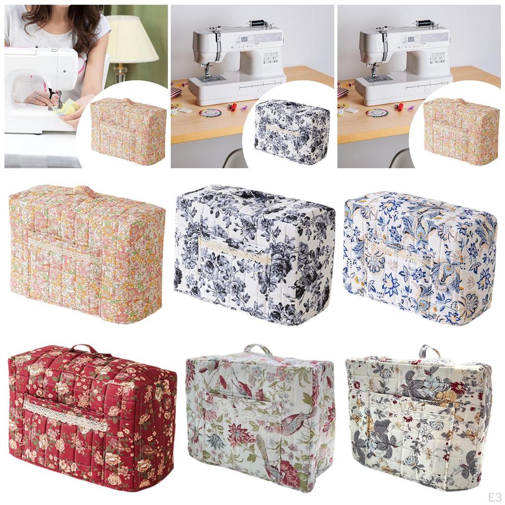 Copertura Floreale per Macchina da Cucire Trapuntata Antipolvere, Boho, Decorativa, Organizer per Materiali da Cucito per la Stanza dell'Artigianato