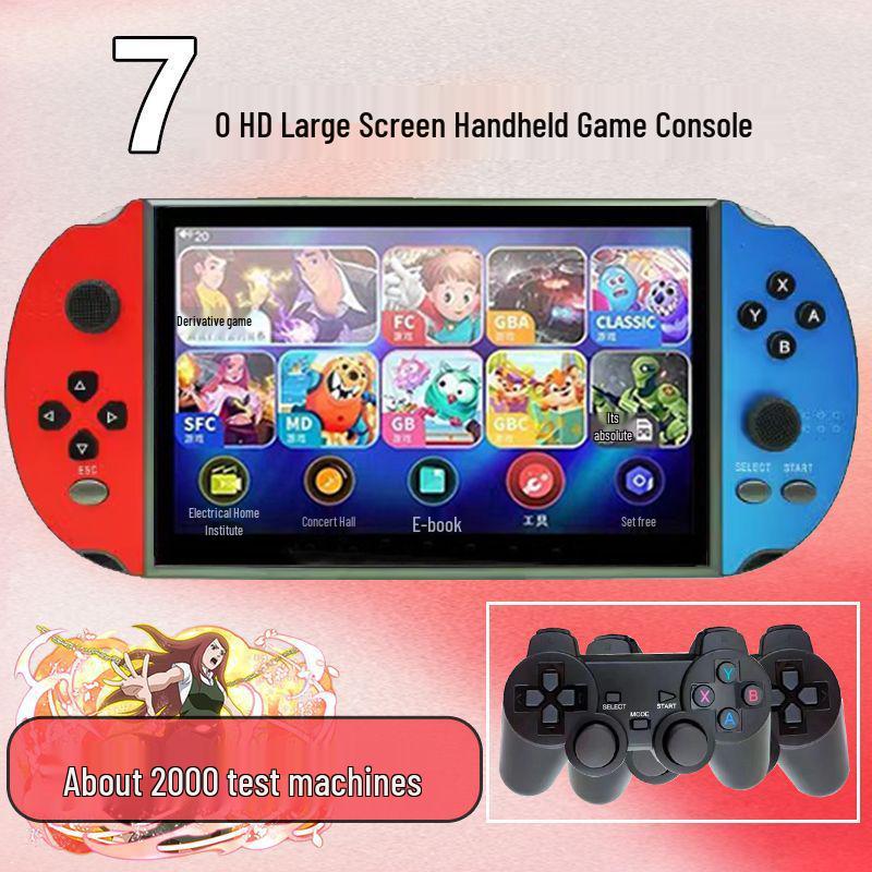7-Inch HD Handheld Game Console with Joystick and Retro Arcade Games