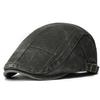 Washed Cotton Vintage Forward Cap Spliced Beret Hat Casual