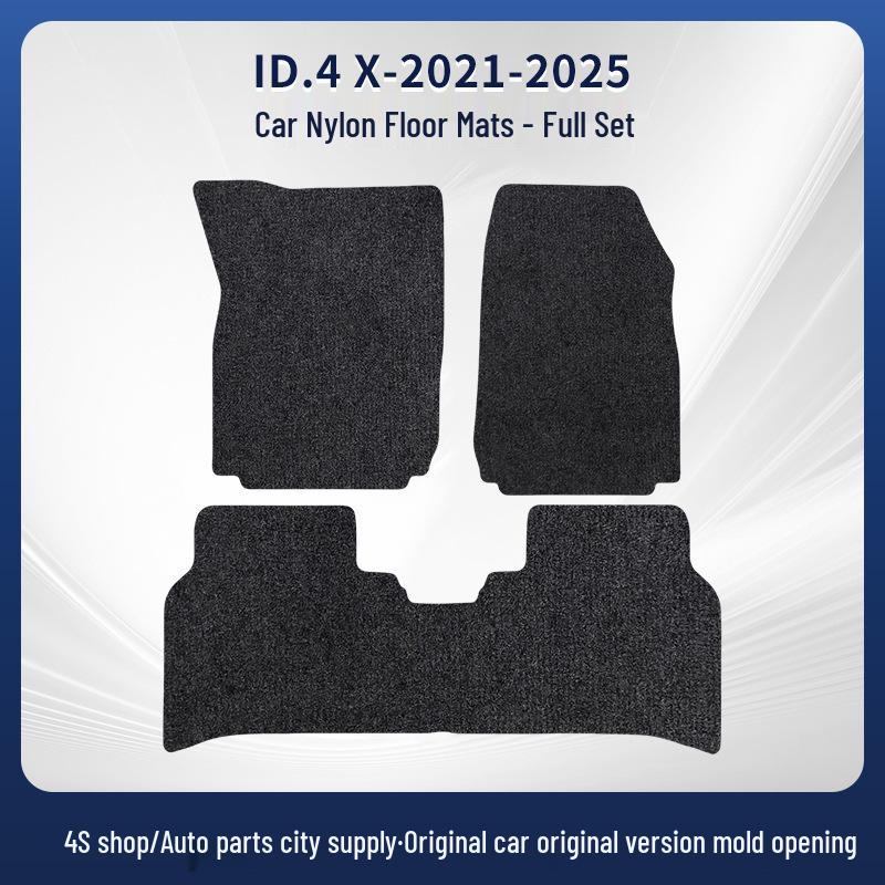Nylon Car Floor Mats for FAW-Volkswagen ID.4 X 21-25, Black, Dirt & Wear Resistant