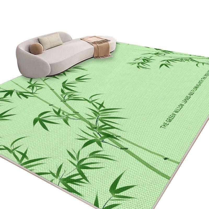 Prodyšný protiskluzový koberec do obývacího pokoje z ledového hedvábí - Snadné čištění a bezúdržbový 2024