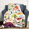 1pc Dino World Lightweight Flannel Blanket, Comfortable and Warm Blanket, for Office and Camping Sofa Bed077