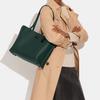 New COACH Willow Glossy Pebbled Leather Tote Bag Shopping Bag Handbag Shoulder Bag Large Size Women's Forest Green C0689-V5FOR