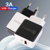 3A QC3.0 Fast Charger for Mobile Phones (5V/9V/12V) - Travel Charger Adapter