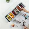 6-Compartment Cold Insulated Condiment Tray with Lid Removable Food Storage Containers Chilled Garnish Party Cocktail Garnishes