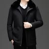 Winter business cotton-padded jacket piled and thickened medium and old lapel collar cotton-padded jacket