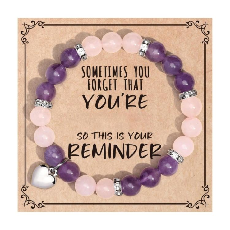 Dainty Heart Chain Bracelet Alloy Charm Wristlet Smooth Edged Natural Stone Charm For Comfortable Daily Elegant