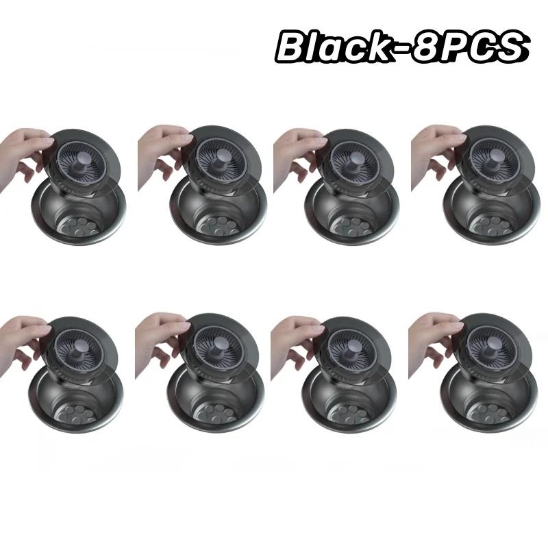 Kitchen Filter Sink 3 In 1 Pop Up ABS Silver Plated Sink Strainer Drain Basket Stopping Blockage Bouncing Core Leak-proof Plug