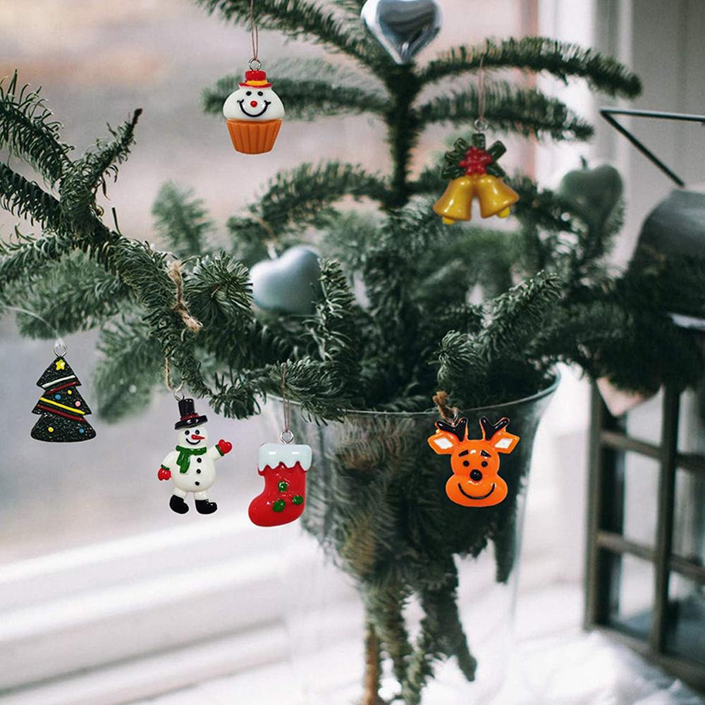 30 Pezzi Albero di Natale Mini Ciondolo Acrilico Carini Ornamenti da Appendere Mini Decorazioni Natalizie Decorative per Casa Festa
