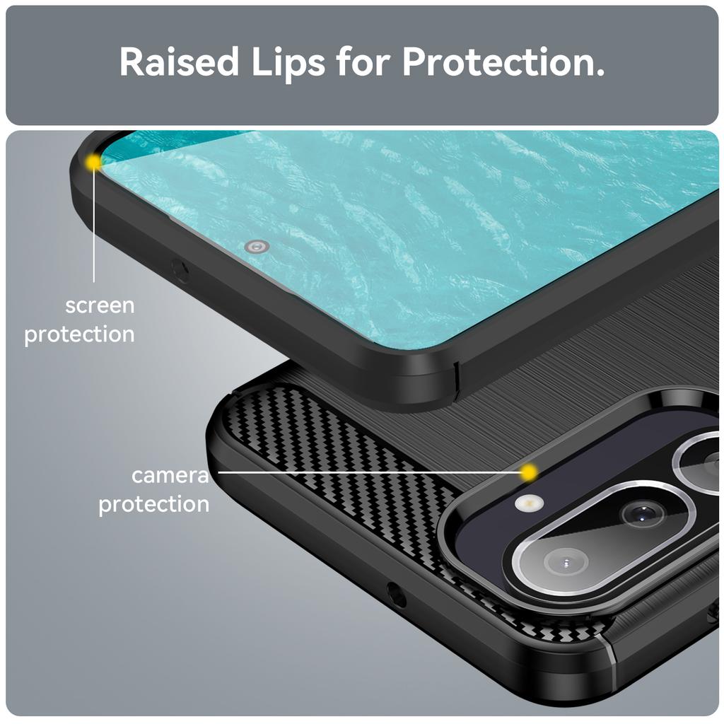 For Samsung Galaxy M56 5G/F56 5G Case Protective Phone Cover Carbon Fiber Texture Brushed