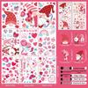 Valentine's Day 3D Heart Glass Stickers - Festive Window Decorations
