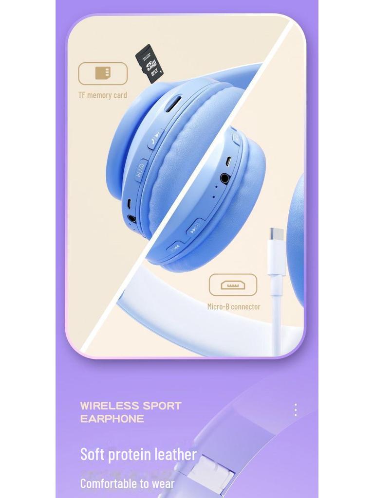 B39pro Căști de Gaming Wireless Bluetooth cu Gradient - Design Pliabil, Montat pe Cap
