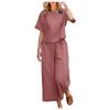 Women's Casual Long And Short Sleeve Pullover Shirt Crewneck Artistic Retro Color Casual Suit