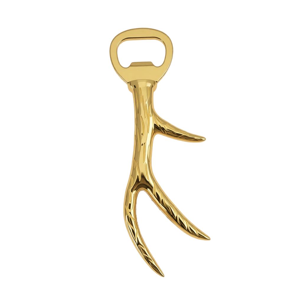 Zinc Alloy Antler Shaped Bottle Opener Portable Beer Can Opener Metal Lid Remover for Home Bar Kitchen Parties Camping