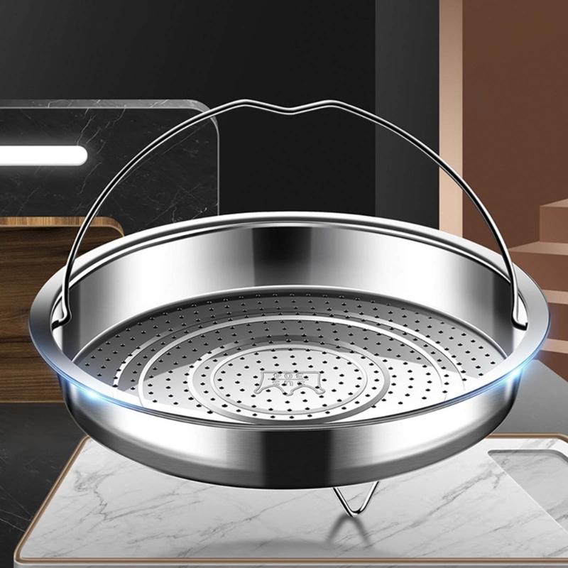 Stainless Steels Steamers Basket with Handle Food Strainer Basket Steaming Tray Steaming Grid Vegetable Steamers Rack