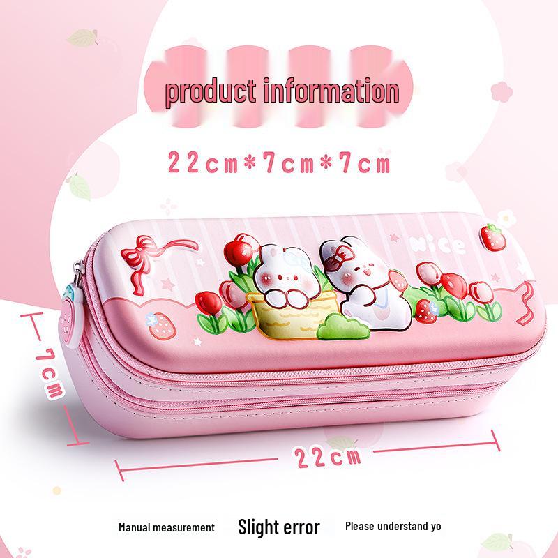 Cartoon 3D Double-Layer Pencil Case: Large Capacity, Super Portable for Primary School Students