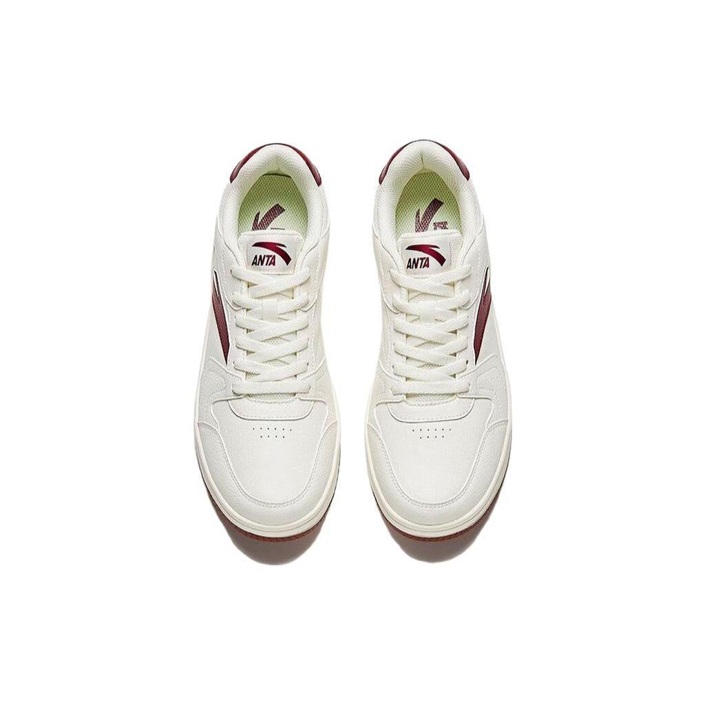 New Anta Classic Abrasion Resistant Height Increasing Low top Skateboard Shoes Men's Red White 912518068F-7