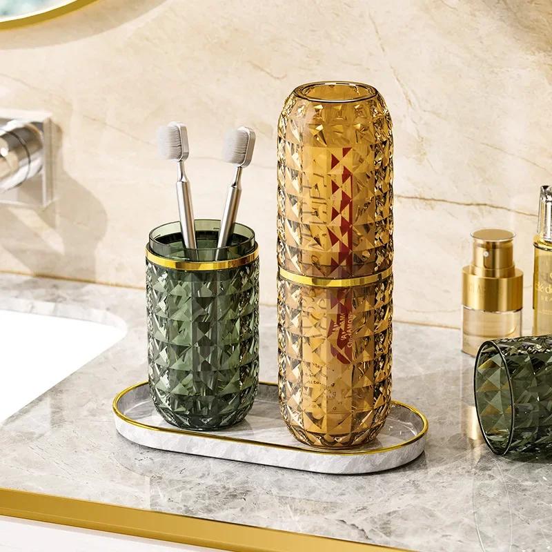 1PC Travel Mouthwash Cup Portable Household Toothbrush Cup Toothpaste Storage Box Wash Cup Toothbrush Cup Bathroom Supplies
