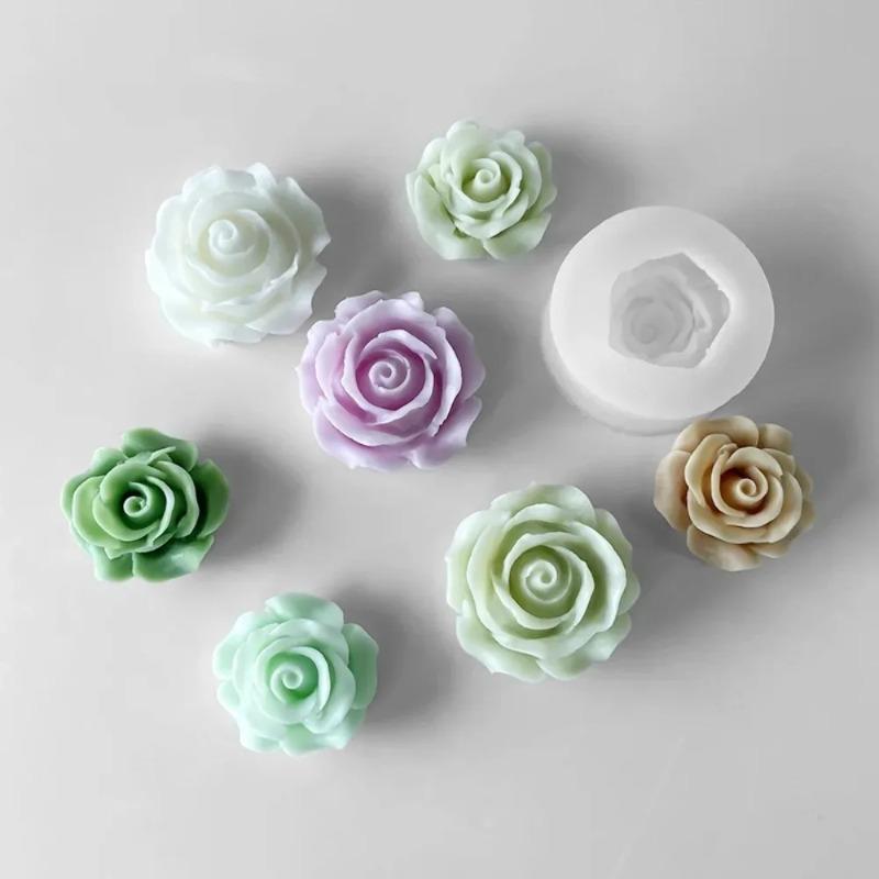 2pcs DIY 3D Rose Flowers Silicone Candle Mold Handmade Soap Chocolate Ornament Tool Aromatherapy Gypsum Resin Mould Home Decor