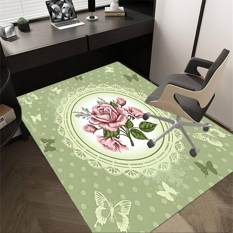 

1PC Rose Butterfly Extra Large Non Slip Floor carpet, Office, family, bedroom, Studio Large Area Rug Indoor Rugs, Vibrant Colors 60cm by 90cm