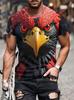 New Cool Eagle Pattern T Shirt For Men Clothing 3D Print Flame Eagle Summer Streetwear Trendy Short Sleeve Men  T-Shirts Tops