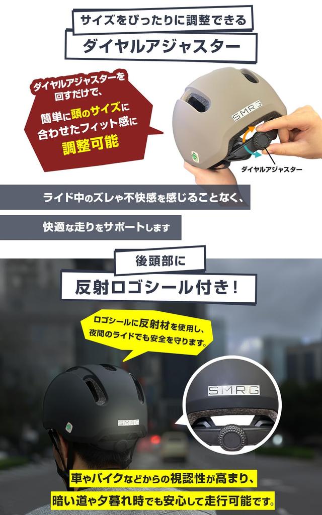 SMRG Adult Bicycle Helmet Sizes SR-UH (SG Standard, Gray, M/L (55-60cm))