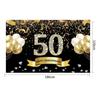 50th Anniversary Wedding Anniversary Decoration Black Gold 50th Anniversary Banner Backdrop Happy 50th Anniversary Party Decor
