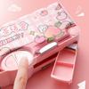 Novelty Pencil Box with Safety Scissors Sharpener Timetable Finger Wrap Tape Clear Ruler Eraser for Children Boy Girl