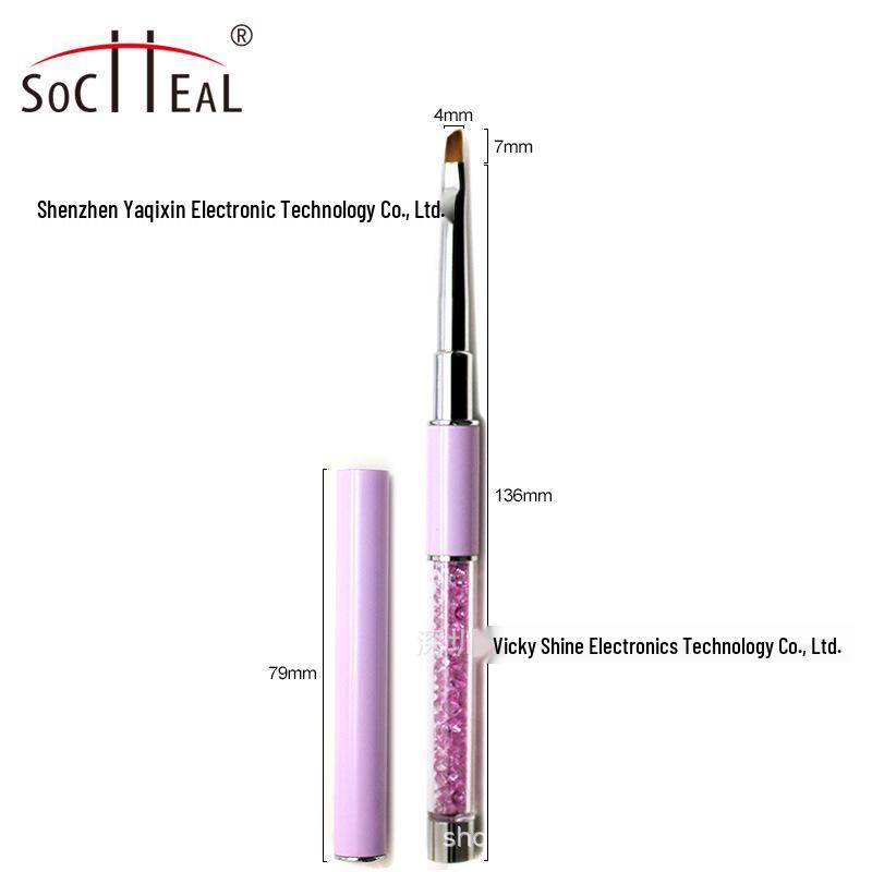 

Purple Diamond Metal Nail Art Brush with Light Therapy Lid and Silver Mouth Tube