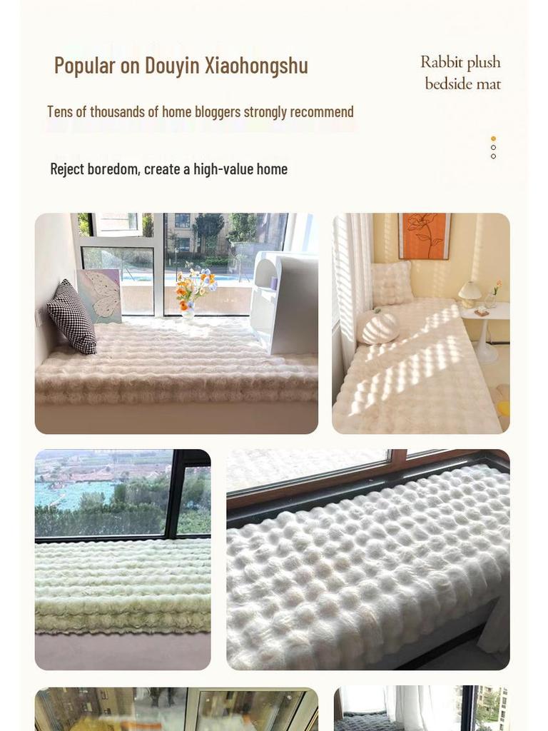 Winterstil Dicker Plüsch Kaninchenfell Fensterbank & Tatami Sitzkissen