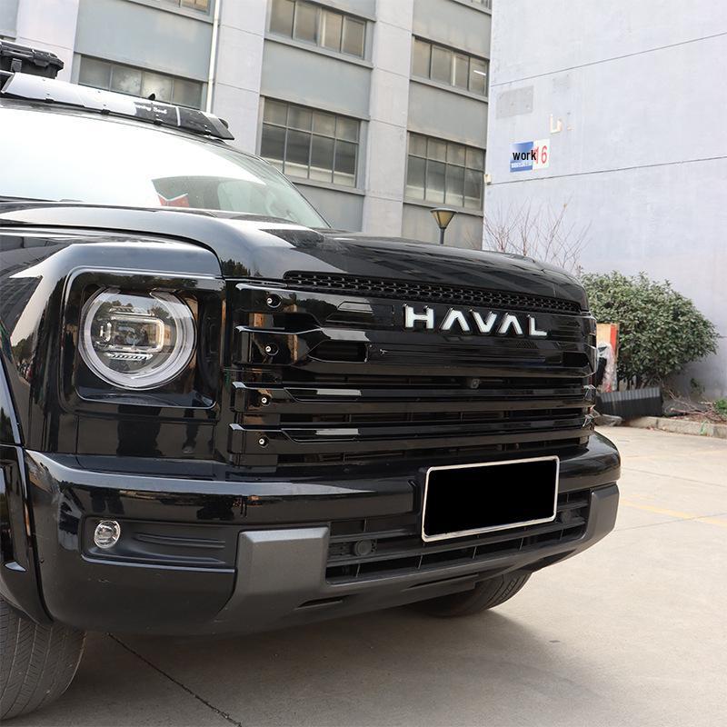 Haval H9 2nd Gen Headlight Frame Kit: Grille, ABS, LED Beads, Black Warrior Design