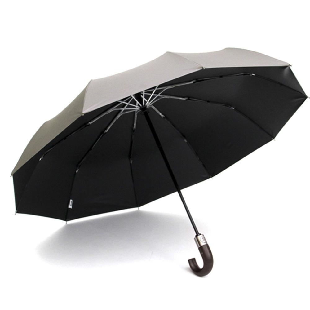 Luxury Automatic Umbrella, Parachase Wooden Handle Sun Umbrella, UV Protection, Outdoor Golf Parasol Umbrellas Free Shipping