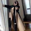 Women's Turn Down Collar Long Sleeve Double Breasted Wool Blend Coat Jacket