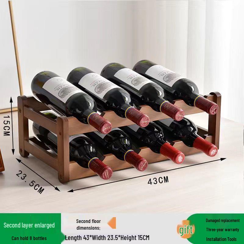 Modern Solid Wood Red Wine Display Rack