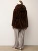 Women's Mid-Length Hooded Eco-Friendly Faux Mink Fur Coat with Belt