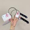 Halloween Party Horror Hair Bands Fake Knife Axe Cleaver Scissor Headbands Through Head Scary Masquerade Costume Photobooth Prop