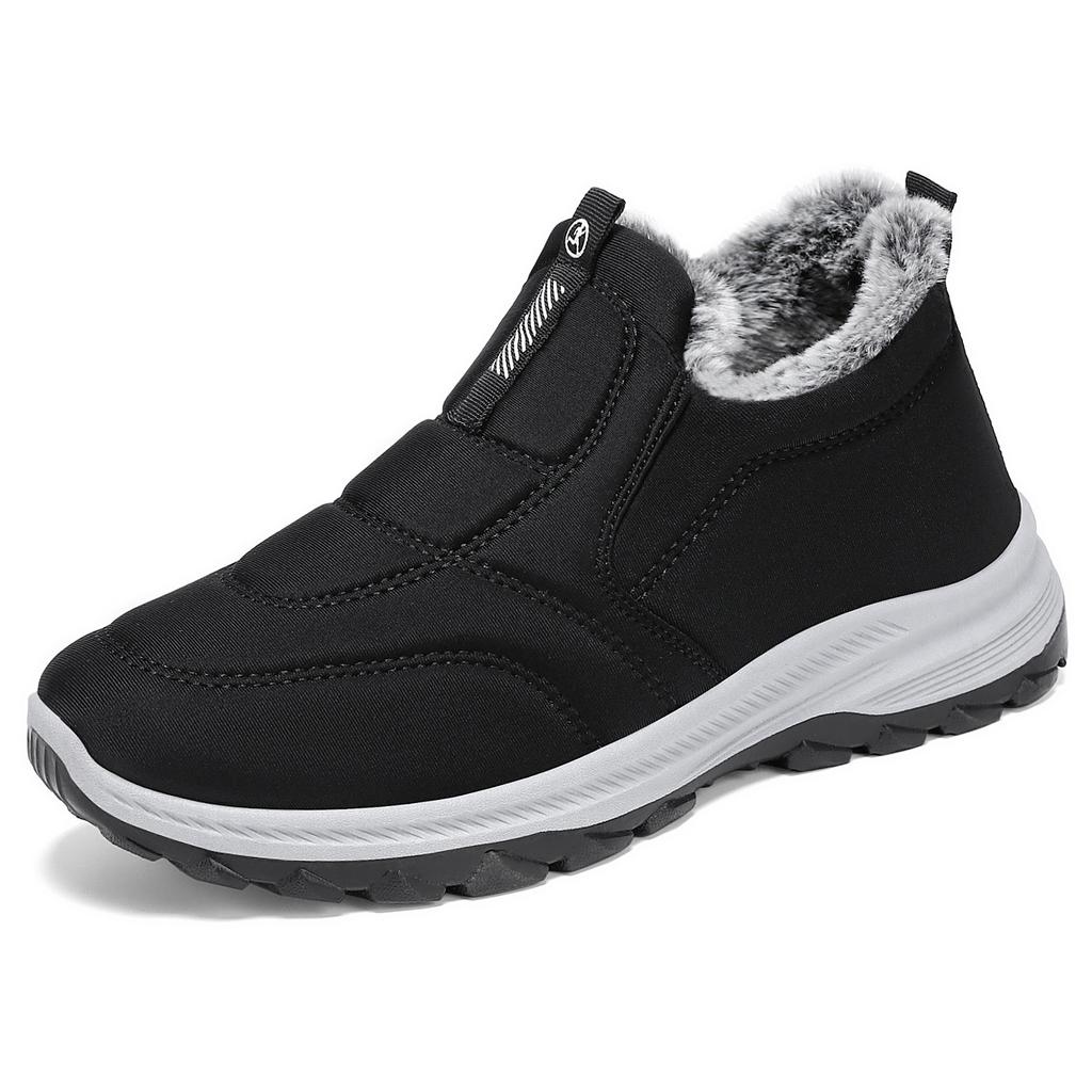 Cotton Shoes Winter Women's Shoes Velvet Thickened Cotton Boots One Pedal Mother Shoes Large Size Short Boots Couple Old Man Shoes