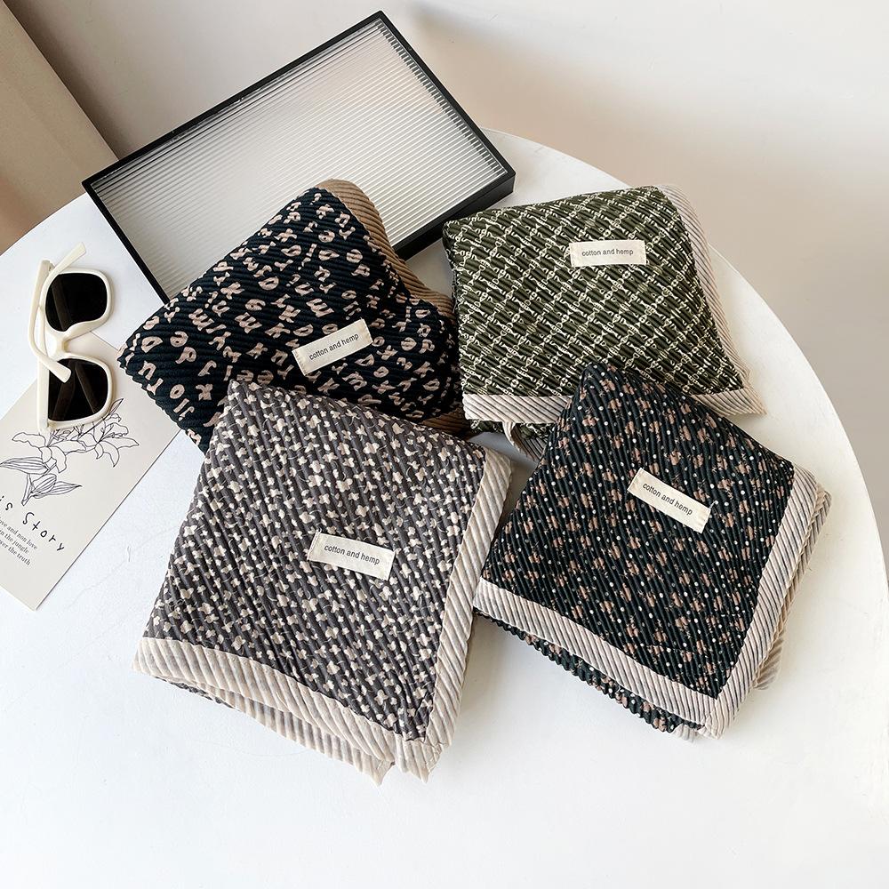 Imitation cotton and linen scarf printed sweet clothing with scarf shawl warm temperament scarf