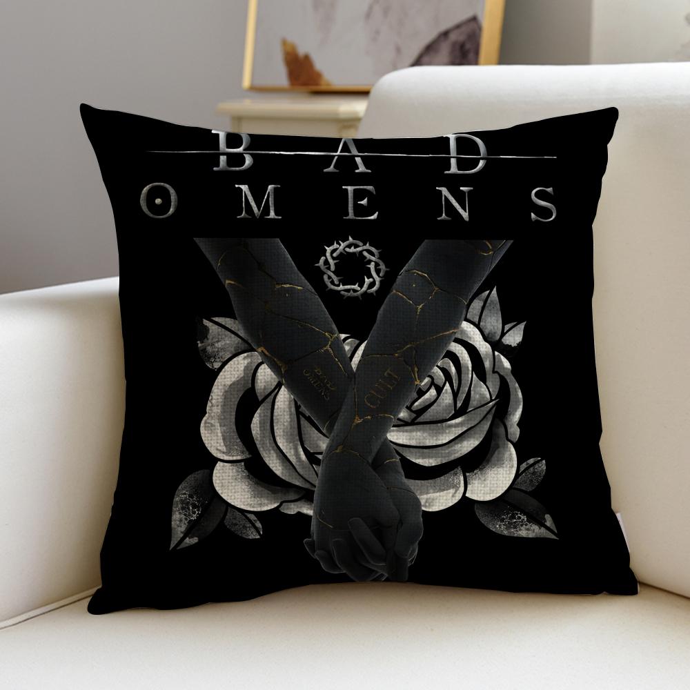 

Heavy BBad OmensS Cushion Cover Breathable and skinfriendly linen pillowcase square removable and washable cushion 30X30cm