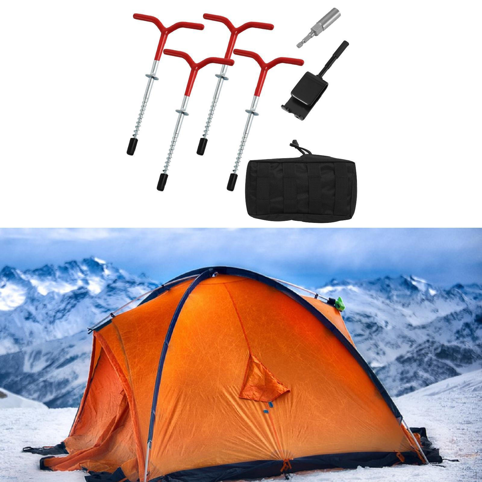 

4 шт. Адаптер для сверления ледовых якорей для рыбалки, инструмент для установки колышков и палаток With Socket